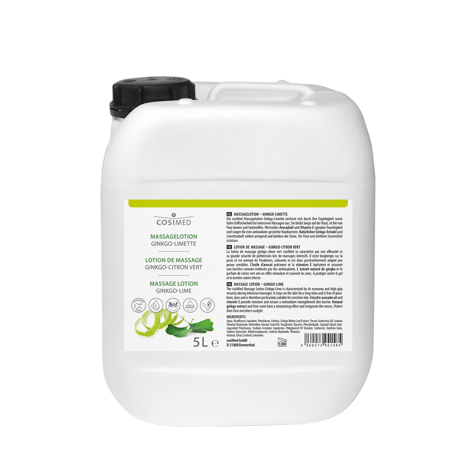 cosiMed Massagelotion Ginkgo-Limette 5 Liter Kanister