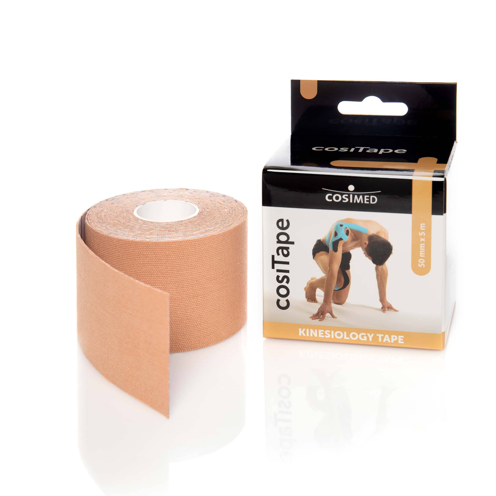 cosiTape | Kinesiologisches Tape | 5 cm x 5 m | 1 Rolle beige