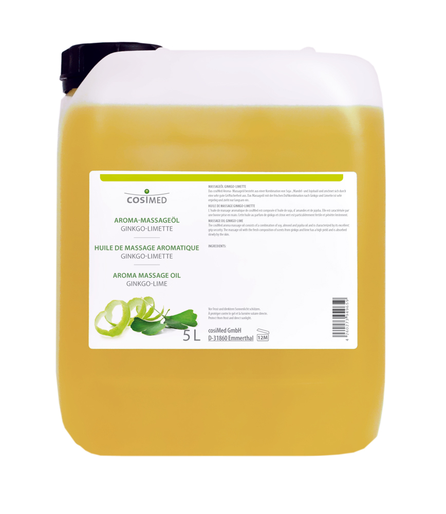 cosiMed Aroma-Massageöl Ginkgo-Limette 5 Liter Kanister
