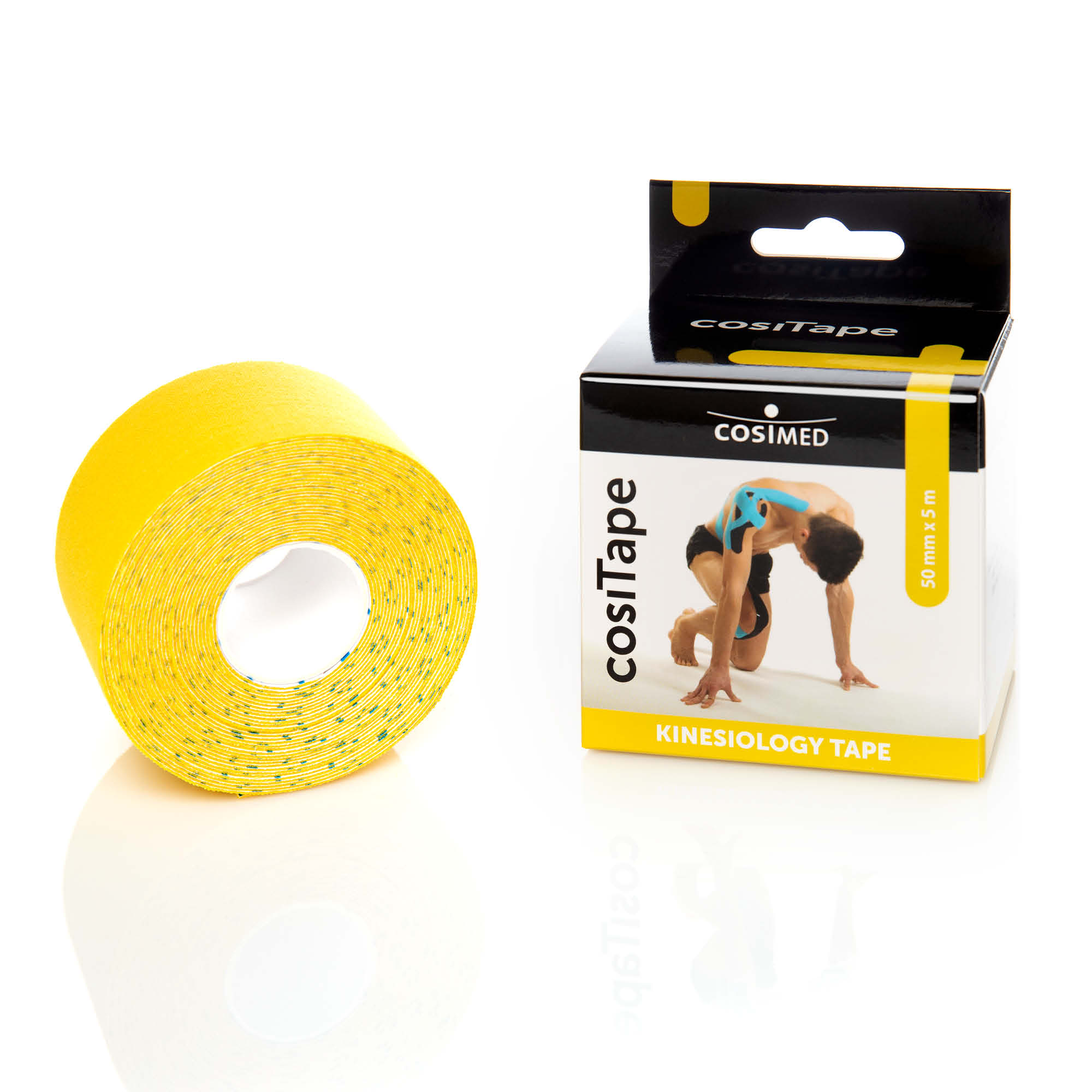 cosiTape | Kinesiologisches Tape | 5 cm x 5 m | 12er Box gelb