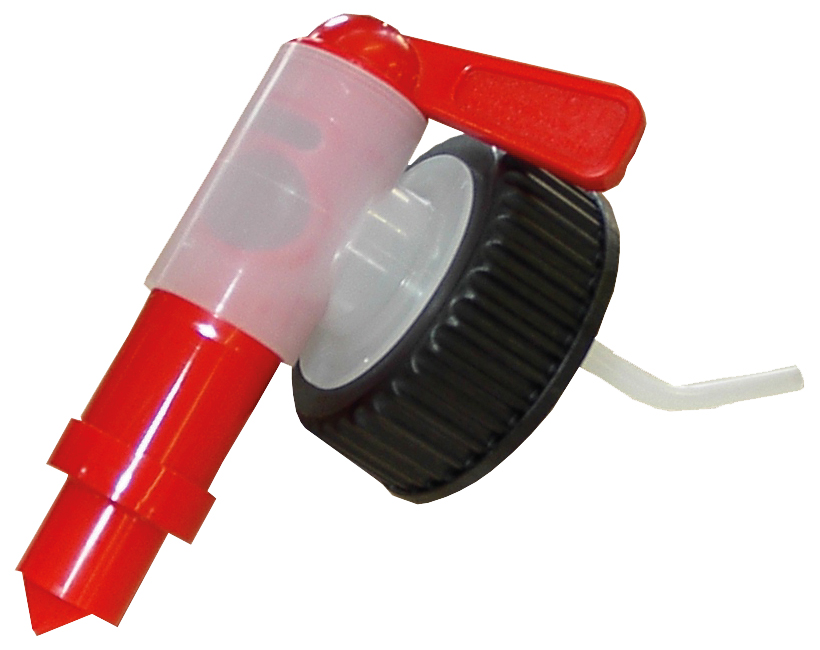 Roter Auslaufhahn für Kanister